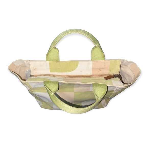 BALLY Canvas Handbag in Cream/Green/Beige Classic Tote - Picture 13 of 16